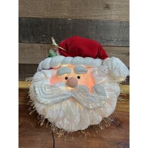 Santa Claus Face Fiber Optic Changing Colors